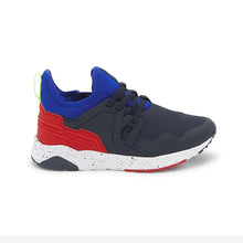 Load image into Gallery viewer, Navy Blue/ Red Elastic Lace Trainers (Older Boys)
