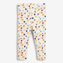 Load image into Gallery viewer, Cream Hearts Soft Touch Leggings (3mths-6yrs)
