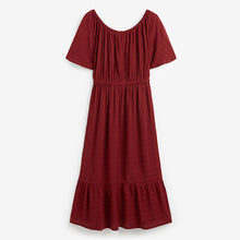 Load image into Gallery viewer, Burgundy Red Off Shoulder Summer Dress
