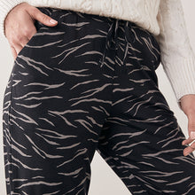 Load image into Gallery viewer, Black/Grey Zebra Print Jersey Joggers
