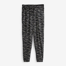 Load image into Gallery viewer, Black/Grey Zebra Print Jersey Joggers
