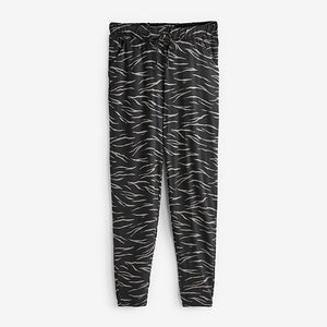 Black/Grey Zebra Print Jersey Joggers