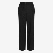 Load image into Gallery viewer, Black Linen Blend Wide Leg Trousers
