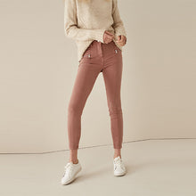 Load image into Gallery viewer, Rose Pink Zip Detail Skinny Trousers
