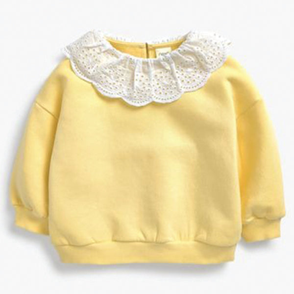 Yellow Broderie Collar Sweatshirt (3mths-5yrs)