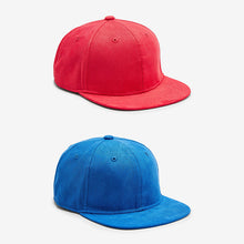 Load image into Gallery viewer, Red/Blue 2 Pack Suede Caps (3-13yrs)
