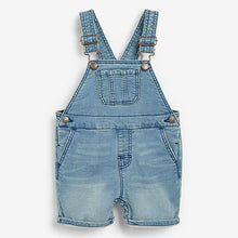 Load image into Gallery viewer, Mid Blue Jersey Denim Dungarees (3mths-5yrs)

