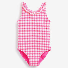Load image into Gallery viewer, Pink/White Textured Gingham Swimsuit (3mths-12yrs)
