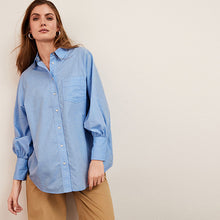 Load image into Gallery viewer, Chambray Blue Oversize Shirt
