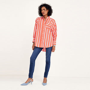 Orange and Pink Stripe Oversize Shirt