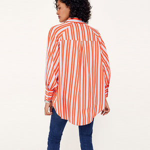 Orange and Pink Stripe Oversize Shirt