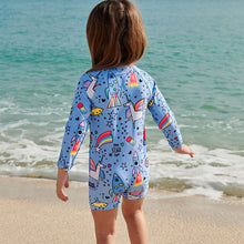 Load image into Gallery viewer, Blue Sunsafe Swimsuit (3mths-6yrs)
