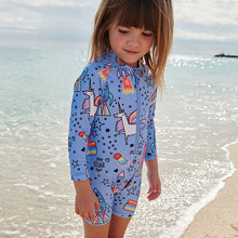 Load image into Gallery viewer, Blue Sunsafe Swimsuit (3mths-6yrs)
