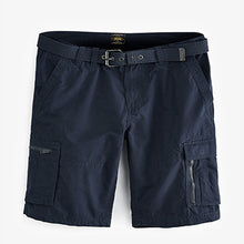 Load image into Gallery viewer, Navy Belted Cargo Shorts
