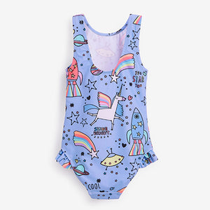 Unicorn Blue Swimsuit (3mths-5yrs)