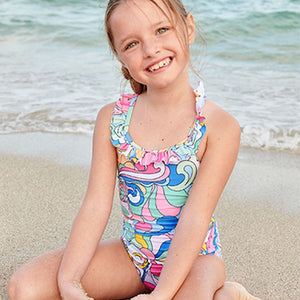 Multi Bright Frill Swimsuit (3-12yrs)