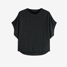 Load image into Gallery viewer, Black Stripe Short Sleeve Woven Mix Boxy T-Shirt
