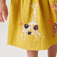 Load image into Gallery viewer, Ochre Yellow Giraffe Character Applique Dress (3mths-6yrs)

