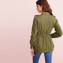 Load image into Gallery viewer, Khaki Green Patched Pocket Cotton Jacket
