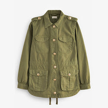 Load image into Gallery viewer, Khaki Green Patched Pocket Cotton Jacket
