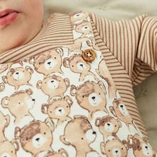 Load image into Gallery viewer, Neutral Bear Print 2 Piece Dungarees And Bodysuit Set (0mths-18mths)
