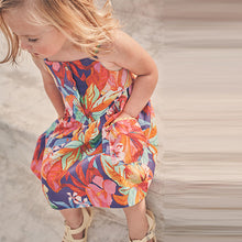Load image into Gallery viewer, Purple Tropical Cotton Sundress (3mths-6yrs)
