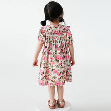 Load image into Gallery viewer, Pink Floral Printed Collar Dress (3mths-6yrs)
