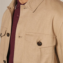 Load image into Gallery viewer, Stone Natural Linen Blend Chore Jacket
