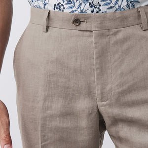Stone Slim Fit Linen Suit: Trousers