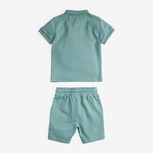 Load image into Gallery viewer, Mineral Green Polo Shirt and Shorts Set (3mths-5yrs)
