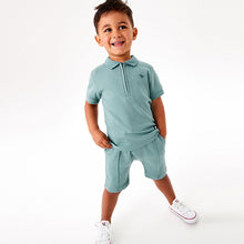 Load image into Gallery viewer, Mineral Green Polo Shirt and Shorts Set (3mths-5yrs)
