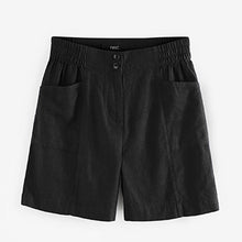 Load image into Gallery viewer, Black Linen Blend Shorts
