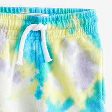 Load image into Gallery viewer, Purple/Teal/Yellow Tie Dye Character Jersey Short (3mths-5yrs)
