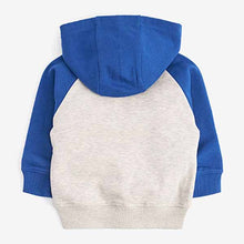 Load image into Gallery viewer, Grey/Blue Rainbow Zip Through Hoodie (3mths-5yrs)
