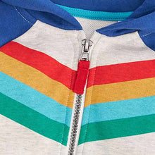 Load image into Gallery viewer, Grey/Blue Rainbow Zip Through Hoodie (3mths-5yrs)
