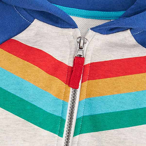 Grey/Blue Rainbow Zip Through Hoodie (3mths-5yrs)