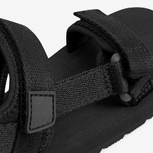 Load image into Gallery viewer, Black Strap Touch Fastening Trekker Sandals (Older Boys)
