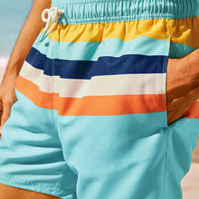 Load image into Gallery viewer, Aqua Blue Colourblock Swim Shorts
