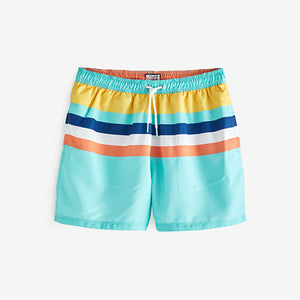 Aqua Blue Colourblock Swim Shorts