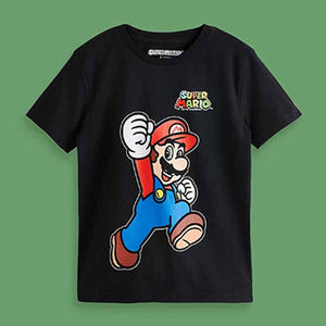 Black Mario Gaming License T-Shirt (3-12yrs)
