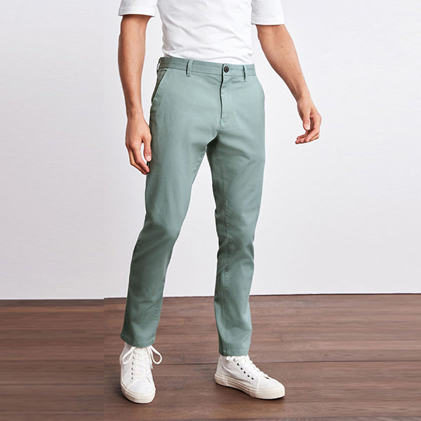 Light Sage Green Slim Fit Stretch Chino Trousers