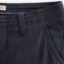 Load image into Gallery viewer, Navy Blue Slim Fit Authentic Stretch Cotton Blend Cargo Trousers

