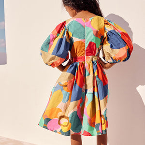 Rainbow Printed Cotton Dress (3-12yrs)