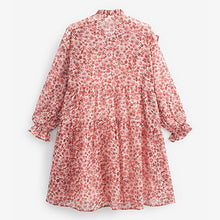 Load image into Gallery viewer, Pink Floral Chiffon Ruffle Dress (3-12yrs)
