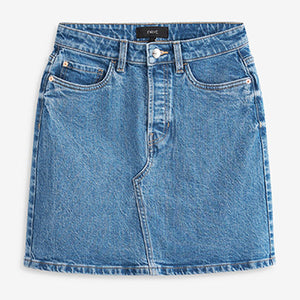 Mid Blue Denim Mini Skirt