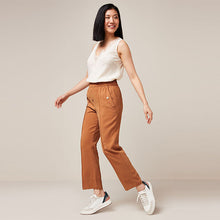 Load image into Gallery viewer, Bronze Brown Twill Smart Taper Leg Trousers
