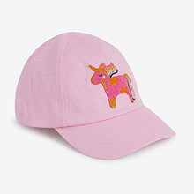 Load image into Gallery viewer, Pink/Chambray Unicorn 2 Pack Caps (3mths-6yrs)
