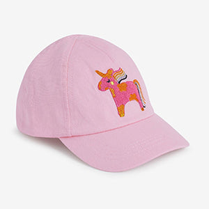 Pink/Chambray Unicorn 2 Pack Caps (3mths-6yrs)