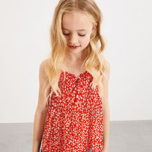 Load image into Gallery viewer, Red Ditsy Tie Front Blouse (3-12yrs)
