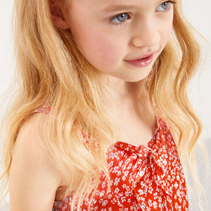 Red Ditsy Tie Front Blouse (3-12yrs)